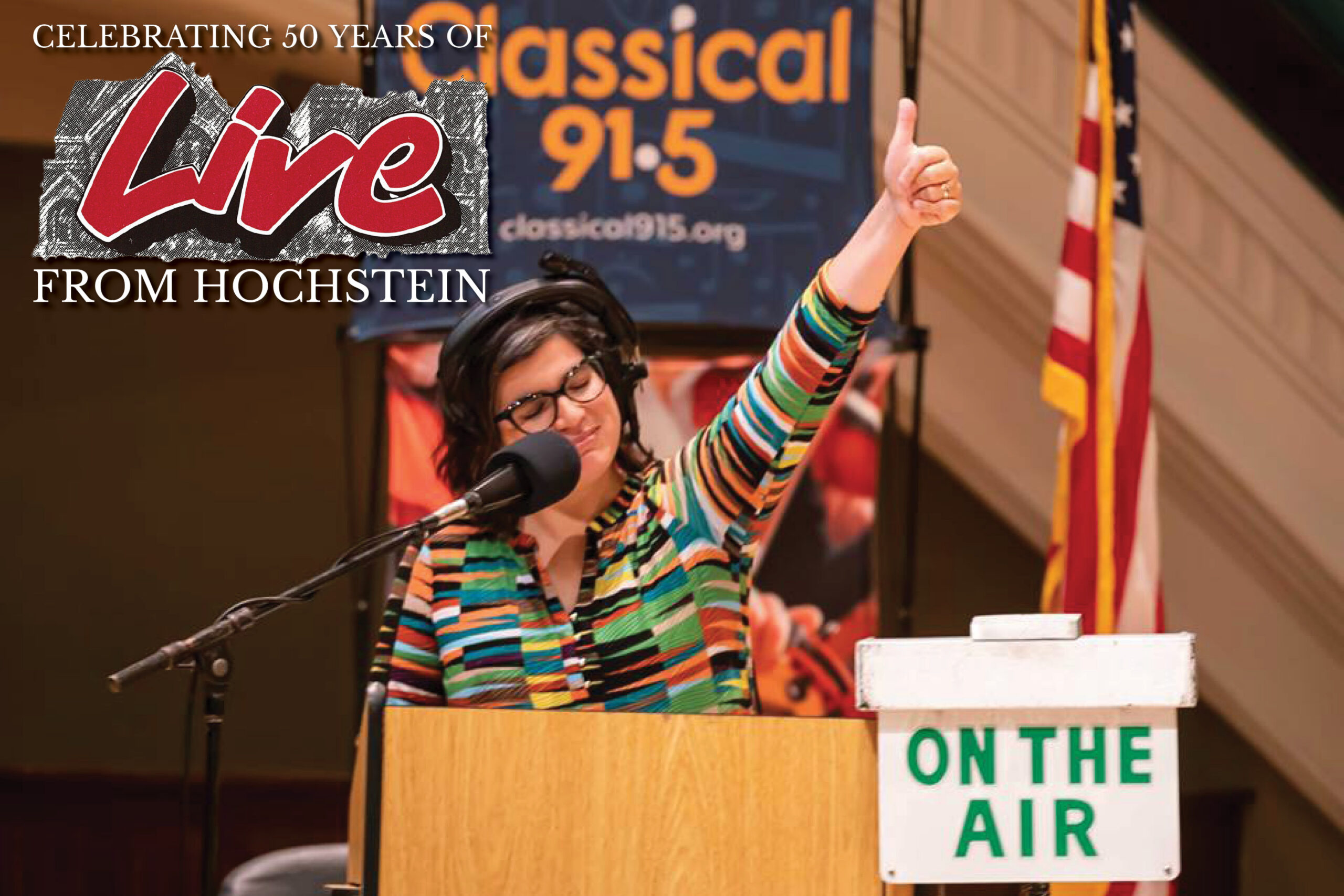 Thumbs up at Live from Hochstein radio event